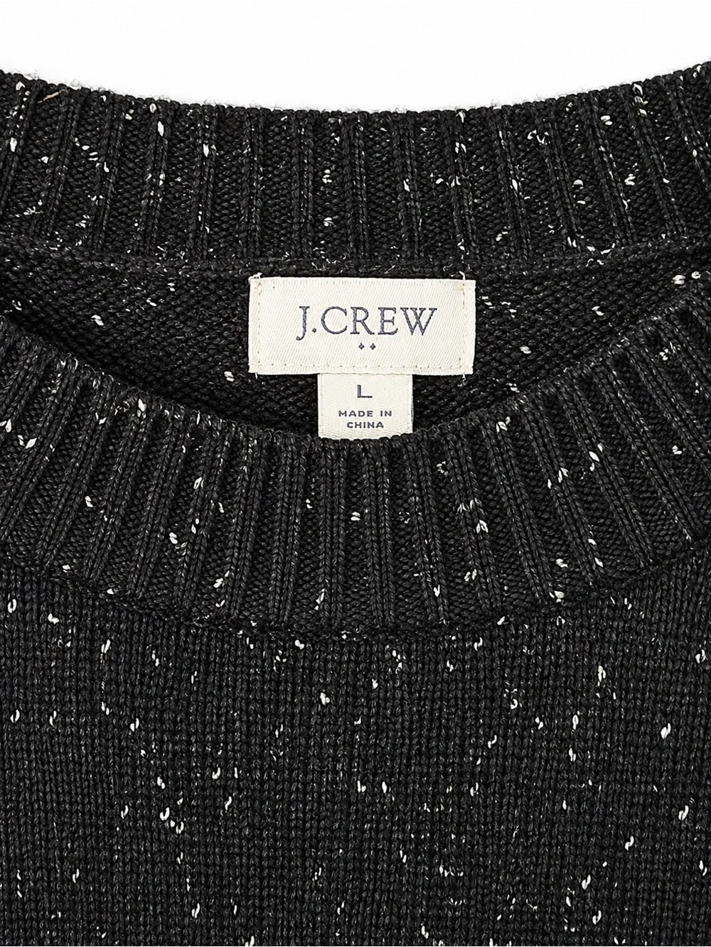 J. Crew Super Comfy Oversized Crewneck Wool Blend Sweater Black & White | Size L
